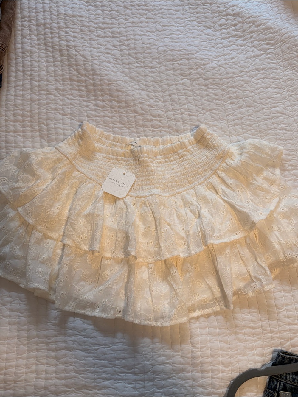 NWT Altard State Ruffle Tiered White Skort - Picture 5 of 8